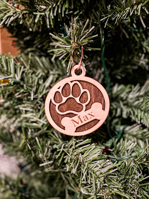 Dog paw ornament