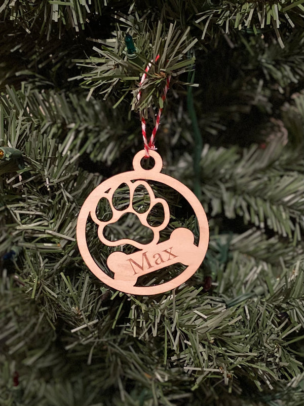 Dog paw ornament