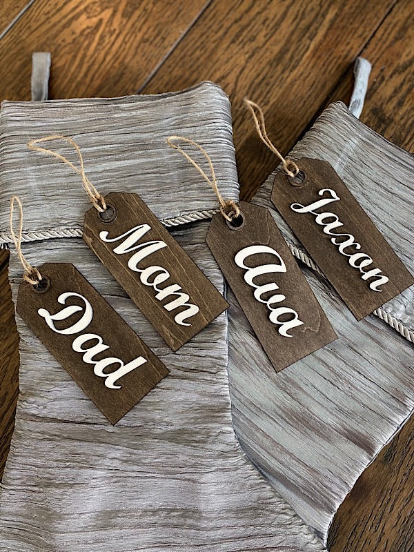 Wooden Stocking Tags