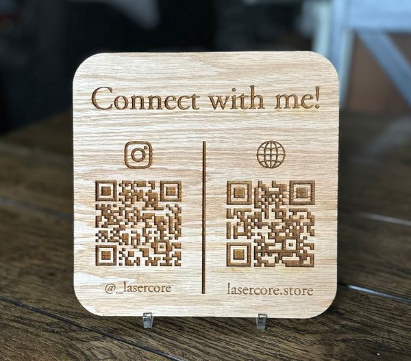 Wood Business Socials QR Code Sign