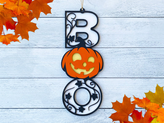 Boo pumpkin sign